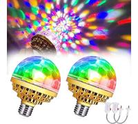 Pipihome Luces Discoteca, Bola Discoteca Giratoria de Colores, Luces Dj Luces Fiesta Led de Discoteca, LáMparas MáGicas EstroboscóPicas Rgb, Decoracion Fiesta, Navidad (2Pcs)
