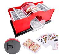 Pipihome Mezclador de Cartas Manual, Barajador de Cartas de Póker, 2 Barajas, Máquina Barajar Manual, Mezclador Manual para Jugar a Cartas de hasta 91 mm