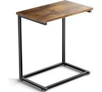 Pipishell Mesa auxiliar en forma de C de 27 pulgadas de alto, mesa auxiliar para sofá deslizable debajo, mesa auxiliar de sofá para sala de estar