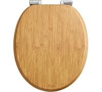 Pipishell tapa wc de Madera en Forma de O con Mecanismo de Cierre Suave y Bisagras de Metal Liso, tapadera wc universal de MDF de Cierre Lento, Fácil Montaje y Limpieza