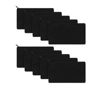 pipisweet 10 bolsas de lona beige en blanco para manualidades, estuches de maquillaje, con cremallera, bolsa de cosméticos, suministros de papelería para manualidades escolares, 10 paños negros, Talla