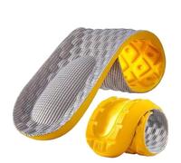 pipisweet 2/6 plantillas unisex de espuma viscoelástica para el cuidado de los pies, desodorante, absorbe el sudor, almohadillas para zapatos deportivos para correr (amarillo, 2 pares, 35-36)