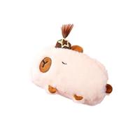 pipisweet 2 bolsas de almacenamiento Capybara bolsa de papelería divertida para bolígrafos, pelo afro, estuche de felpa con cremallera, diseño de animales, Pink, Talla única