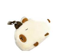 pipisweet 2 bolsas de almacenamiento Capybara bolsa de papelería divertida para bolígrafos, pelo afro, estuche de felpa con cremallera, diseño de animales, White, Talla única