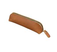 pipisweet 2 estuches de cuero vintage para lápices, artículos de papelería, estuche de almacenamiento con cremallera, estuche para lápices, gafas, suministros escolares, marrón claro, Talla única
