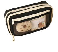 pipisweet 2 estuches grandes para lápices Capybara de dibujos animados con broches, pegatinas, clips, llaveros, estuche para bolígrafos para niños (con muñeca), c, Talla única