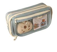 pipisweet 2 estuches grandes para lápices Capybara de dibujos animados con broches, pegatinas, clips, llaveros, estuche para bolígrafos para niños (con muñeca), e, Talla única