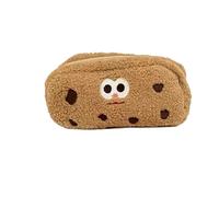 pipisweet 2 estuches grandes para lápices, diseño de galletas con bordado Kawaii, para estudiantes, escuela, papelería, bolsas de almacenamiento, Khaki, Talla única