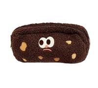 pipisweet 2 estuches grandes para lápices, diseño de galletas con bordado Kawaii, para estudiantes, escuela, papelería, bolsas de almacenamiento, café, Talla única