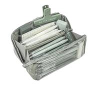 pipisweet 2 estuches multifuncionales grandes para lápices, multicapa, para estudiantes, papelería, estuches para bolígrafos, suministros, Green, Talla única