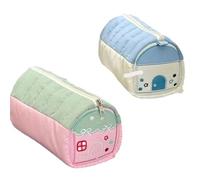 pipisweet 2 estuches para bolígrafos de casa de gran tamaño, caja de papelería para estudiantes, estuche coreano para lápices, estuche para lápices, Ping+azul, Talla única