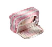 pipisweet 2 estuches para lápices estéticos para niñas, estuche escolar para bolígrafos, artículos de papelería, estilo simple, con cremallera, suministros escolares, Pink, Talla única