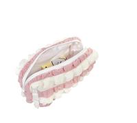 pipisweet 2 estuches para lápices Kawaii Puffs, estuche para cosméticos y bolígrafos, bonito estuche coreano para oficina, suministros de vuelta a la escuela, estudiantes, rosa y blanco, Talla única