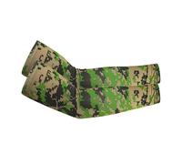pipisweet 2 pares de mangas unisex de enfriamiento para brazos, coderas, ciclismo, correr, pesca, protección solar UV, mangas de brazo frescas, Camuflaje Verde, Talla única