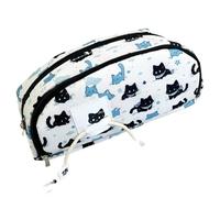 pipisweet 3 estuches grandes para bolígrafos, diseño de gato de nieve con doble cremallera, organizador multifuncional para bolígrafos, escuela, oficina, White, Talla única