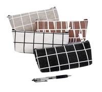 pipisweet 5 estuches de lona para lápices, bolsa de papelería para estudiantes, bolígrafos, bolsa de maquillaje para mujeres y niñas, bolsa de lápiz labial, cartera larga, Aleatorio, Talla única