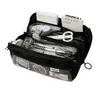 pipisweet Estuche de 10 capas de gran capacidad con compartimento transparente para lápices, bonito organizador de artículos de papelería para estudiantes, suministros escolares, Black, Talla única