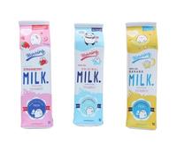 pipisweet Estuche escolar creativo con diseño de animales, frutas, leche, bolsa para bolígrafos, artículos de papelería Kawaii, suministros escolares de oficina, 3 unidades, Talla única