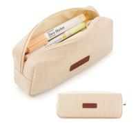 pipisweet Estuche para lápices para niñas y niños, caja lavable Kawaii, multicolor, opcional, bonita bolsa para bolígrafos, papelería de vuelta a la escuela, beige, Talla única