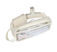 pipisweet Estuche transparente con compartimento para lápices de gran capacidad, soporte para artículos de papelería, estuche estético Kawaii, suministros escolares, White, Talla única