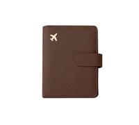 pipisweet Funda de cuero para pasaporte, impermeable, para viajes, tarjetas de crédito, bonito libro de pasaporte para mujeres/hombres, funda para pasaporte con hebilla, A, marrón., Talla única