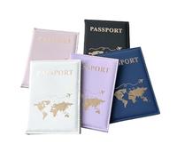 pipisweet Funda para pasaporte con nombre personalizado para pasaporte, funda de billetera de viaje para pasaportes, letras doradas, pasaporte personalizado, Morado sin nombre, Talla única