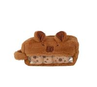 pipisweet Muñeco de peluche suave de Capibara con diseño de dibujos animados, bonito estuche de peluche para lápices, bolsa de papelería Kawaii, regalo, c, Talla única