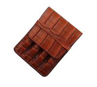 pipisweet Portalápices de piel sintética hecho a mano para 4 bolígrafos, diseño de cocodrilo, bolsa de almacenamiento, papelería, suministros escolares y de oficina, 001-4, Talla única