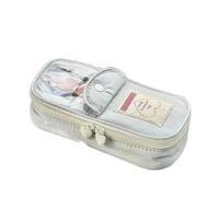 pipisweet Precioso estuche retro europeo Simplicity para lápices, serie de color gris y azul, almacenamiento para álbumes de recortes, bolsa de papelería de alta capacidad, no.1, *2