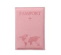 pipisweet The World Map - Funda para pasaporte con estampado en caliente, diseño de avión simple para mujeres y hombres, funda de viaje para pasaporte, regalo de boda, A rosa., Talla única