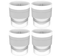 PIPITA 4 moldes para Hacer Bolas de Hielo,7cm Bandeja de Hielo en forma Redonda Grande, Diseño Doble a Prueba de Fugas con Anillo de Presión, Ideal para Whisky o Cualquier otra Bebida