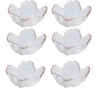 PIPITA 6 cuencos transparentes de cristal para postre, cuencos para salsas, salsas, mini cuencos de cristal para helados, postres, aperitivos, salsa de soja, vinagre (transparencia)