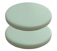 PIPOEI 2 Piezas Asiento Redondo Taburete Cojín Taburete de Bar Cubierta Impermeable de Cuero PU Funda Parte Inferior Antideslizante para Comedor Jardín Balcón C-1,35cm