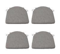 PIPOEI Cojín de Silla Cojines de Silla de jardín, Herradura Antideslizante semicircular con Cintas para Interior al Aire Libre Home Office Cocina Grey,4 Pack