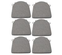 PIPOEI Cojín de Silla Cojines de Silla de jardín, Herradura Antideslizante semicircular con Cintas para Interior al Aire Libre Home Office Cocina Grey,6 Pack