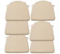 PIPOEI Cojín de Silla Cojines de Silla de jardín, Herradura Antideslizante semicircular con Cintas para Interior al Aire Libre Home Office Cocina Beige,6 Pack