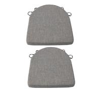 PIPOEI Cojín de Silla Cojines de Silla de jardín, Herradura Antideslizante semicircular con Cintas para Interior al Aire Libre Home Office Cocina Grey,2 Pack