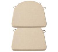 PIPOEI Cojín de Silla Cojines de Silla de jardín, Herradura Antideslizante semicircular con Cintas para Interior al Aire Libre Home Office Cocina Beige,2 Pack