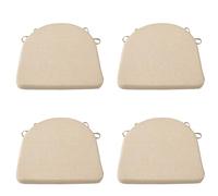 PIPOEI Cojín de Silla Cojines de Silla de jardín, Herradura Antideslizante semicircular con Cintas para Interior al Aire Libre Home Office Cocina Beige,4 Pack