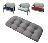 PIPOEI Cojín para Banco de Dos Plazas Exterior Cojines Impermeable para Tumbona para Patio, Porche, Jardín y Muebles de Mimbre Dark Grey