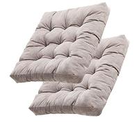 PIPOEI Cojines de Suelo 55x55x12cm, Espesar Cojines de Asiento Almohadillas Silla Pana, Cuadrada Copetudo Almohadilla para Estudiante Jardin Oficina Tatami Silver Grey