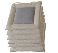 PIPOEI Cojines Sillas Comedor Pack 2/4/6, Cojin Silla Salon Lavables a MáQuina, Lino Cojin Cuadrado para Silla Interior y Exterior para Oficina, Hogar, Jardin D-6,45 * 45cm