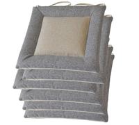 PIPOEI Cojines Sillas Comedor Pack 2/4/6, Cojin Silla Salon Lavables a MáQuina, Lino Cojin Cuadrado para Silla Interior y Exterior para Oficina, Hogar, Jardin B-6,45 * 45cm