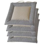 PIPOEI Cojines Sillas Comedor Pack 2/4/6, Cojin Silla Salon Lavables a MáQuina, Lino Cojin Cuadrado para Silla Interior y Exterior para Oficina, Hogar, Jardin B-4,40 * 40cm