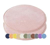 PIPOEI Juego de 2 Cojines Redondos para Sillas de Cocina, Cojín para Taburete con Lazos Almohadillas de Asiento Redondas para Tatami, Cocina, Bistró, Hogar, Oficina 12,50cm/20inch