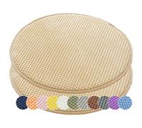PIPOEI Juego de 2 Cojines Redondos para Sillas de Cocina, Cojín para Taburete con Lazos Almohadillas de Asiento Redondas para Tatami, Cocina, Bistró, Hogar, Oficina 05,40cm/16inch