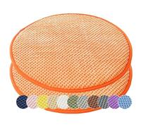 PIPOEI Juego de 2 Cojines Redondos para Sillas de Cocina, Cojín para Taburete con Lazos Almohadillas de Asiento Redondas para Tatami, Cocina, Bistró, Hogar, Oficina 06,45cm/18inch
