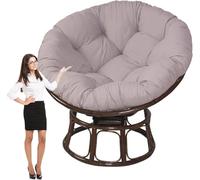 PIPOEI Redonda Cojines de Silla, Impermeable Cojín para Columpio para Huevo, Cojín para Silla Mecedora, Cojín de Respaldo para Balcón, Terraza, Jardín Grey,170cm