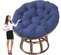 PIPOEI Redonda Cojines de Silla, Impermeable Cojín para Columpio para Huevo, Cojín para Silla Mecedora, Cojín de Respaldo para Balcón, Terraza, Jardín Navy Blue,160cm