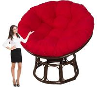 PIPOEI Redonda Cojines de Silla, Impermeable Cojín para Columpio para Huevo, Cojín para Silla Mecedora, Cojín de Respaldo para Balcón, Terraza, Jardín Red,100cm